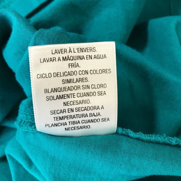 Charter Club Women's Blue Roll Tab Sleeves Pleated Pullover Blouse Top Size PL - Picture 6 of 7